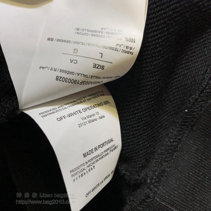OffWhite男裝 19-20FW新款 最高品質 off男士連帽套頭黑色衛衣 男士秋季最新單品  tzy2368
